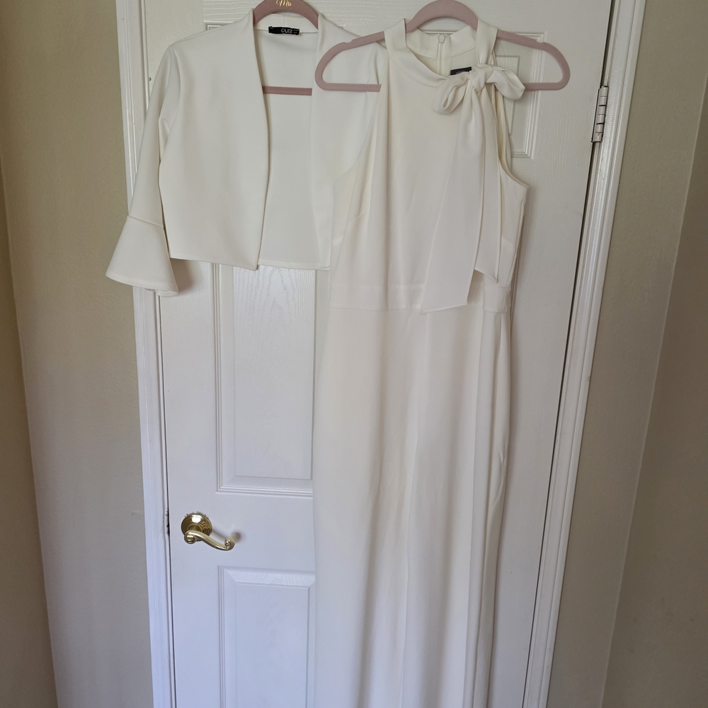 Elegant White Dress and Jacket Set